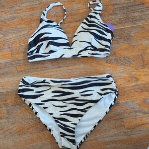 Kids Zebra Print Bikini Set